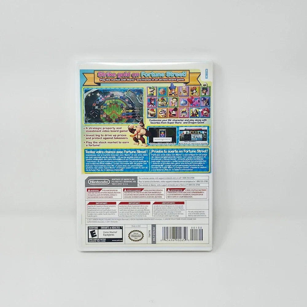 Nintendo Wii Fortune Street Video Game Everyone White Complete In Box Tested